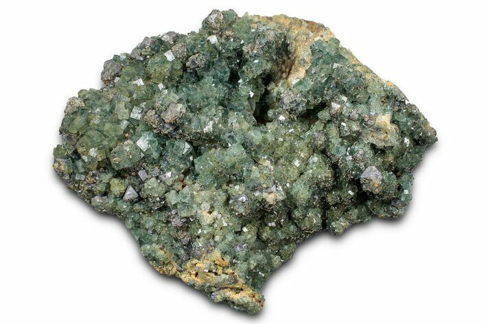 Highly Fluorescent Green Fluorite Crystals with Galena - India #348247